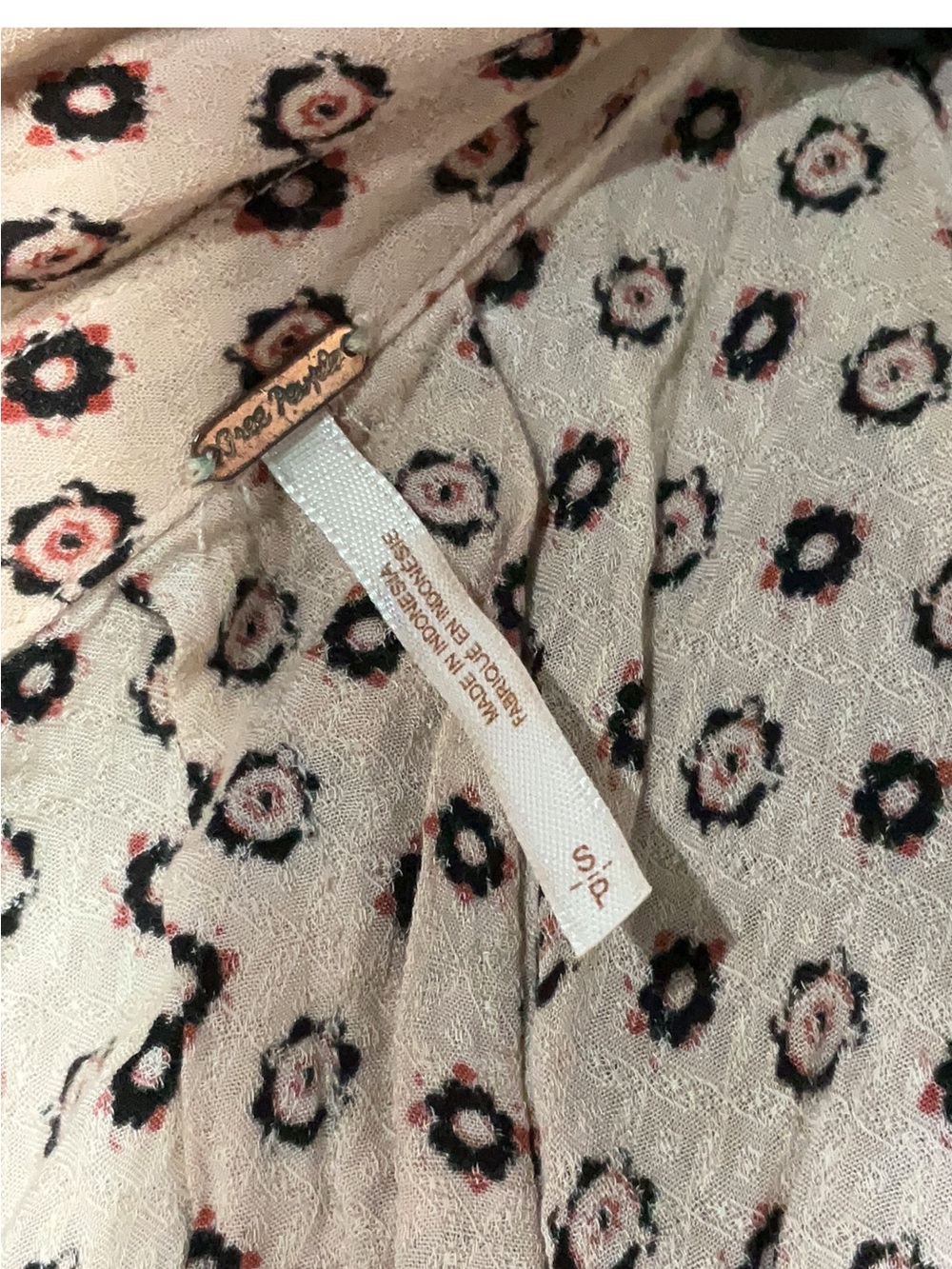Free People “Changing Times” Boho Mixed Floral Print Ruffle Long Sleeve Tunic• S - Picture 14 of 15